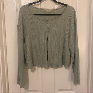 Button-Up Ribbed Cardigan